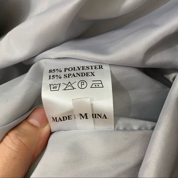 Blue and Silver Bomber Jacket with Shiny Finish - Picture 5 of 6